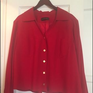 Dana Buchman shirt jacket w/ gold square buttons